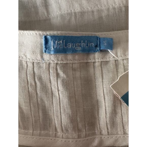 J. McLaughlin Womens Size Small White Avon Sleeveless Butt Up Pleated Shirt NEW - Picture 7 of 12